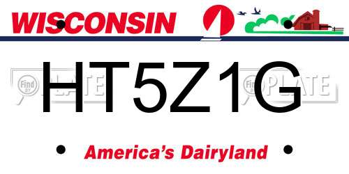 HT5Z1G Wisconsin License Plate
