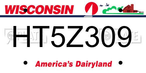 HT5Z309 Wisconsin License Plate