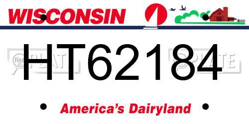 HT62184 Wisconsin License Plate