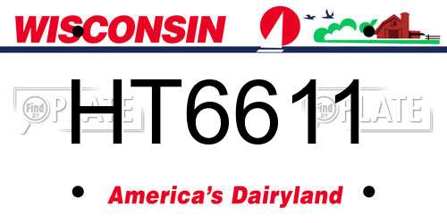HT6611 Wisconsin License Plate