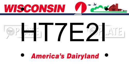 HT7E2I Wisconsin License Plate