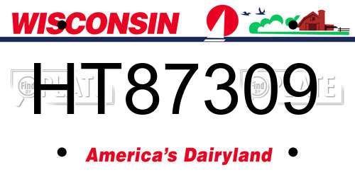 HT87309 Wisconsin License Plate