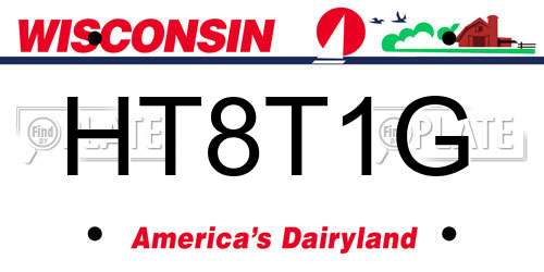 HT8T1G Wisconsin License Plate