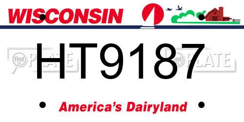 HT9187 Wisconsin License Plate