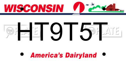 HT9T5T Wisconsin License Plate