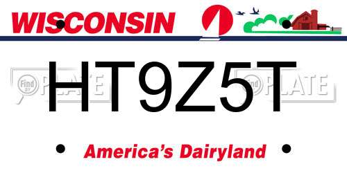 HT9Z5T Wisconsin License Plate