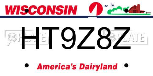 HT9Z8Z Wisconsin License Plate