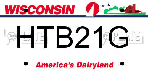 HTB21G Wisconsin License Plate
