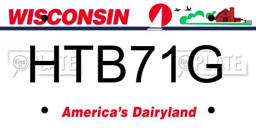 HTB71G Wisconsin License Plate