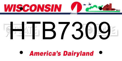 HTB7309 Wisconsin License Plate