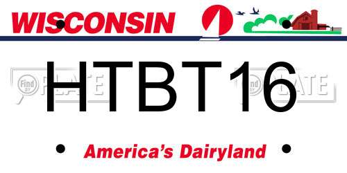 HTBT16 Wisconsin License Plate