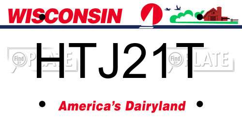 HTJ21T Wisconsin License Plate