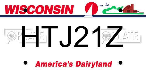 HTJ21Z Wisconsin License Plate