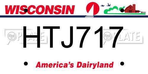 HTJ717 Wisconsin License Plate