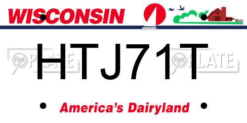 HTJ71T Wisconsin License Plate