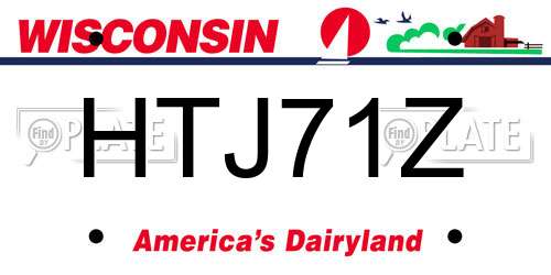 HTJ71Z Wisconsin License Plate