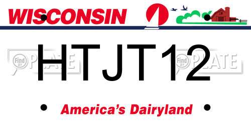 HTJT12 Wisconsin License Plate