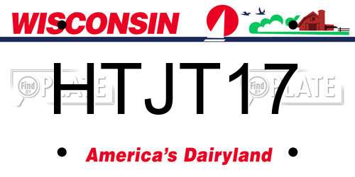 HTJT17 Wisconsin License Plate