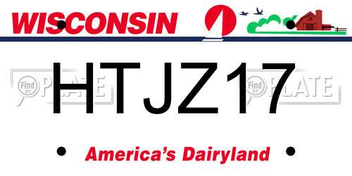 HTJZ17 Wisconsin License Plate