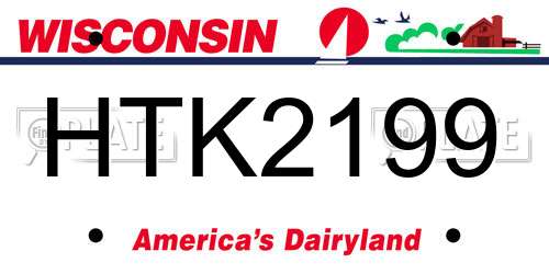 HTK2199 Wisconsin License Plate