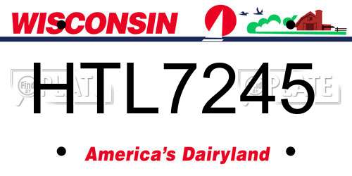 HTL7245 Wisconsin License Plate