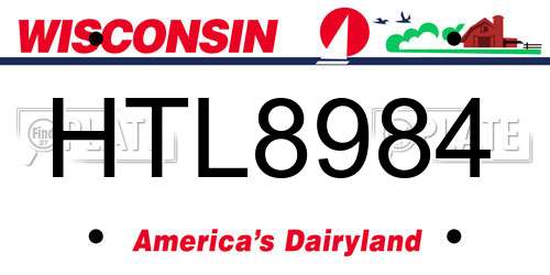 HTL8984 Wisconsin License Plate