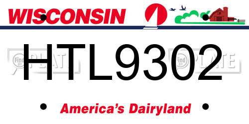 HTL9302 Wisconsin License Plate