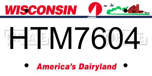 HTM7604 Wisconsin License Plate
