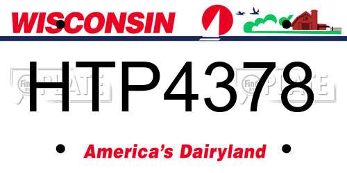 HTP4378 Wisconsin License Plate