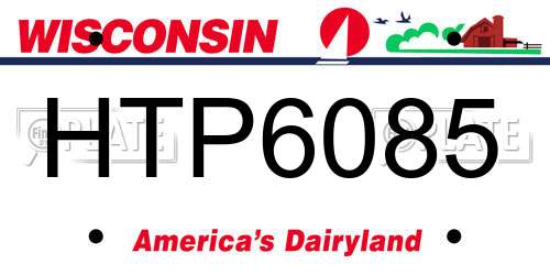 HTP6085 Wisconsin License Plate