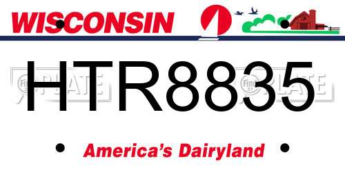HTR8835 Wisconsin License Plate