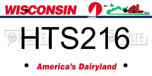 HTS216 Wisconsin License Plate
