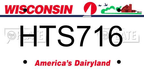 HTS716 Wisconsin License Plate