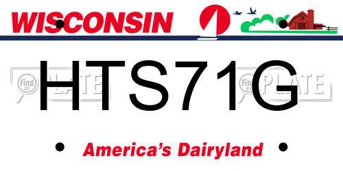 HTS71G Wisconsin License Plate