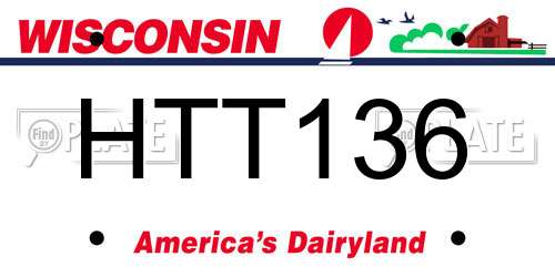 HTT136 Wisconsin License Plate