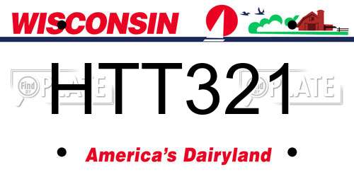 HTT321 Wisconsin License Plate