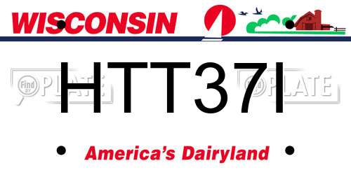 HTT37I Wisconsin License Plate