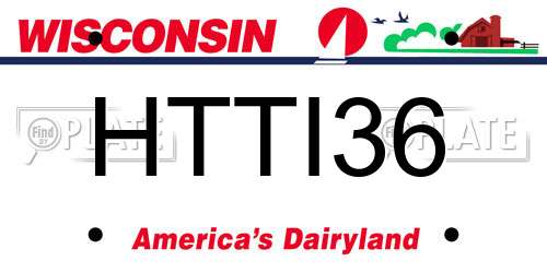 HTTI36 Wisconsin License Plate