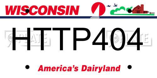 HTTP404 Wisconsin License Plate