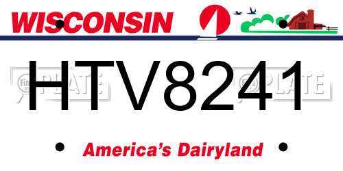 HTV8241 Wisconsin License Plate