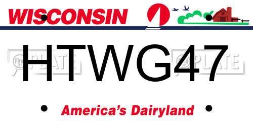 HTWG47 Wisconsin License Plate