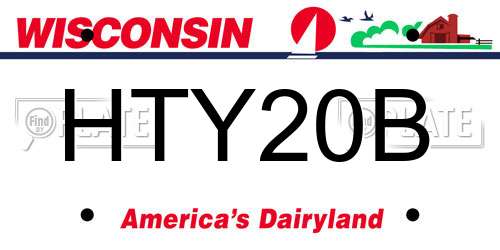 HTY20B Wisconsin License Plate