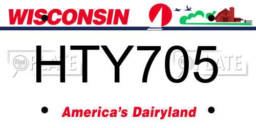 HTY705 Wisconsin License Plate