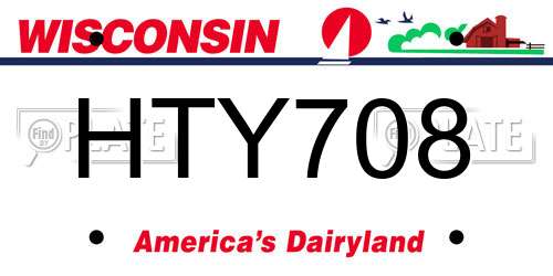 HTY708 Wisconsin License Plate