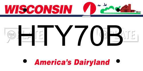 HTY70B Wisconsin License Plate