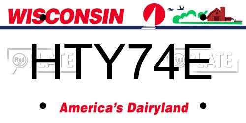 HTY74E Wisconsin License Plate