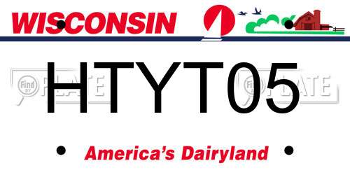 HTYT05 Wisconsin License Plate