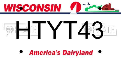 HTYT43 Wisconsin License Plate