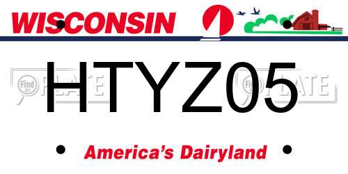 HTYZ05 Wisconsin License Plate