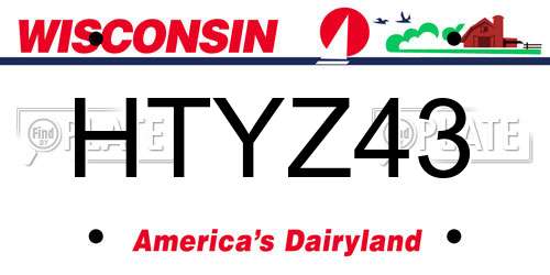 HTYZ43 Wisconsin License Plate